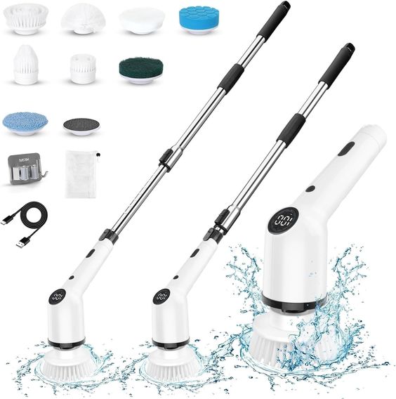 9 IN 1 Electric Spin Scrubber, Cleaning Brush