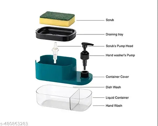 2-in-1 Sponge Holder & Soap Dispenser