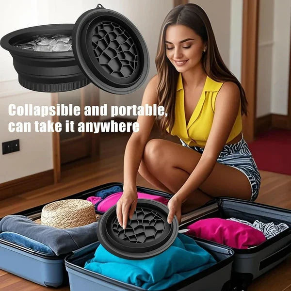 Ice Facial Bowl with Ice Tray | Foldable Silicone Ice Bath Bowl for Skin Tightening & Face Care