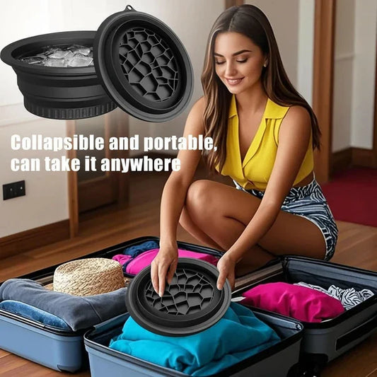 Ice Facial Bowl with Ice Tray | Foldable Silicone Ice Bath Bowl for Skin Tightening & Face Care