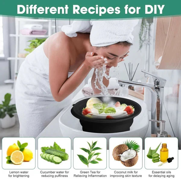 Ice Facial Bowl with Ice Tray | Foldable Silicone Ice Bath Bowl for Skin Tightening & Face Care