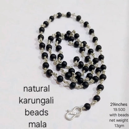 Karungali Silver Cap Mala with Lord Hanuman Pendant