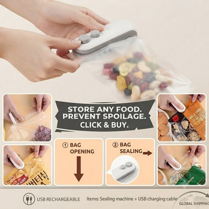 2 in 1 USB Rechargebale Bag Sealer & Cutter | Keep Snacks Fresh Anytime