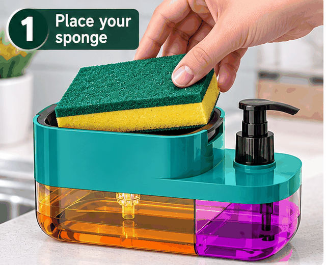 2-in-1 Sponge Holder & Soap Dispenser